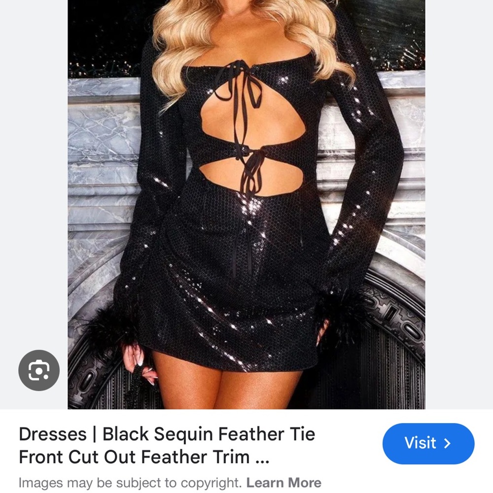 PrettyLittleThing Black Sequin Mini Dress